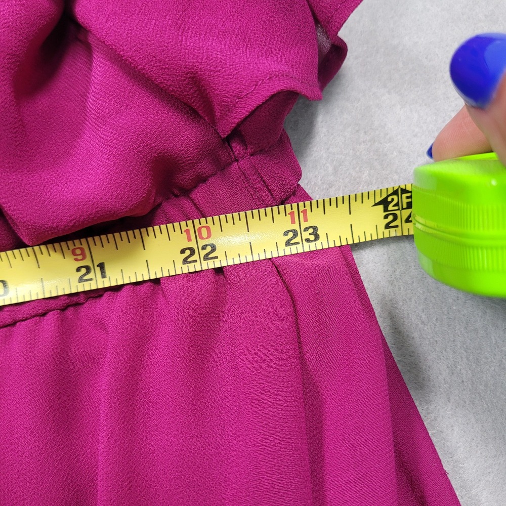Torrid Women Plus Size 5 Magenta Chiffon Flutter Sleeve Midi Dress 11205818 - Picture 6 of 11